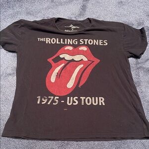 Rolling Stones 1975 US Tour Black T-Shirt